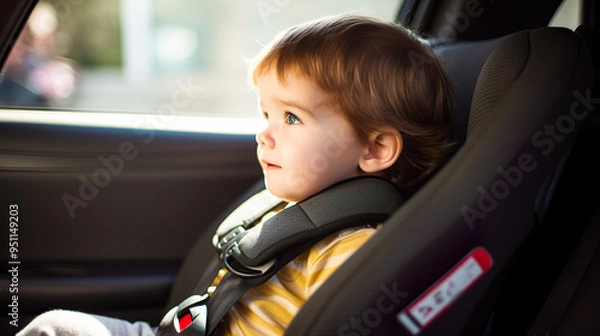 Fototapeta チャイルドシートに座る男の子