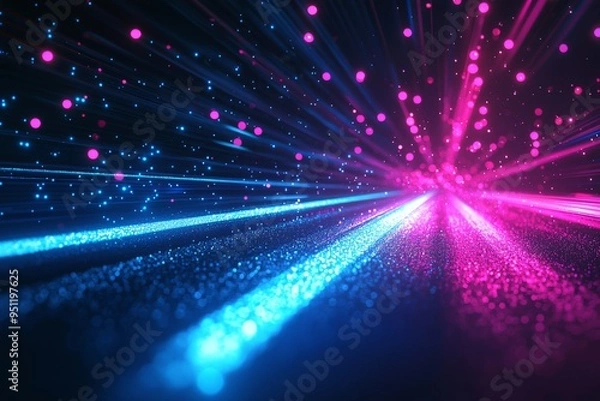 Fototapeta Abstract motion speed glowing effect background created with Generative AI