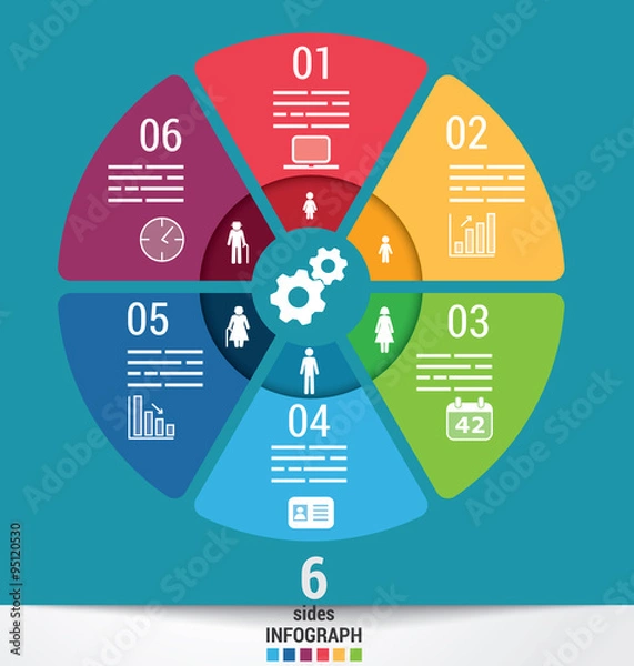 Obraz Six sides infographic template