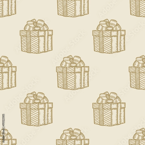 Obraz christmas gift box pattern seamless background
