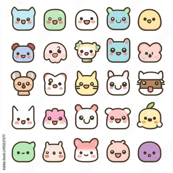 Obraz Kawaii icons