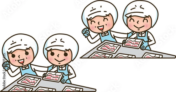 Obraz 精肉コーナーのスタッフ