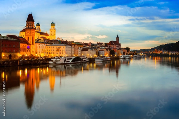 Obraz Passau at sunset, Germany