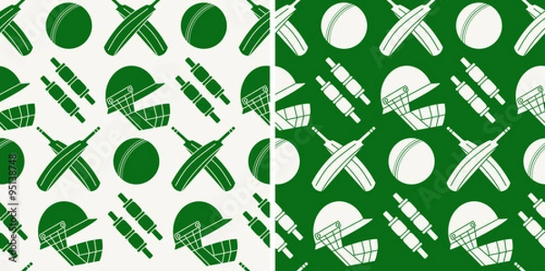 Obraz Seamless pattern with cricket game equipment