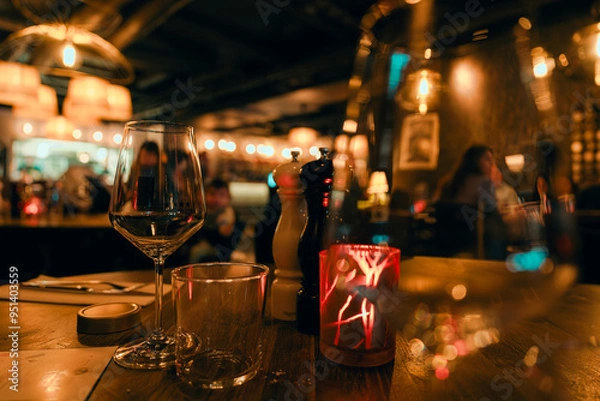 Obraz Romantic restaurant table setting