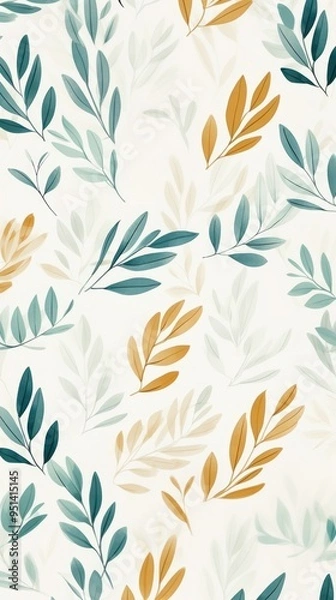 Obraz Leaf pattern backgrounds wallpaper.