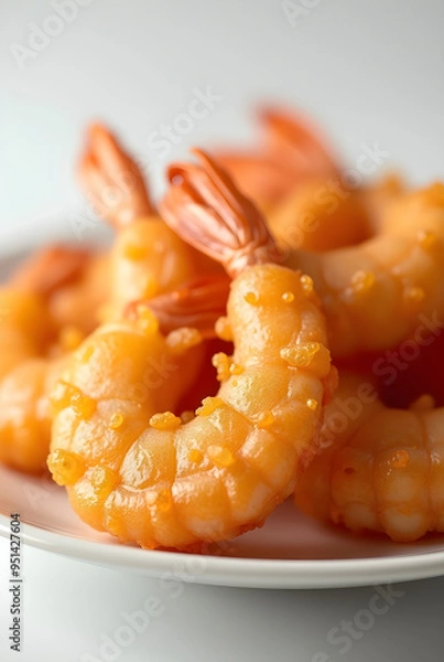 Fototapeta Crispy Fried Shrimp on a Plate