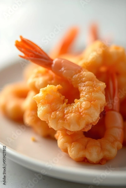 Fototapeta Crispy Fried Shrimp on a Plate