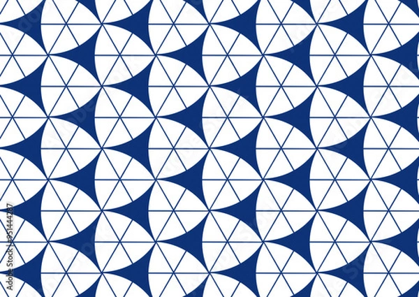 Obraz white and blue background abstract doodle art pattern seamless geometric pattern