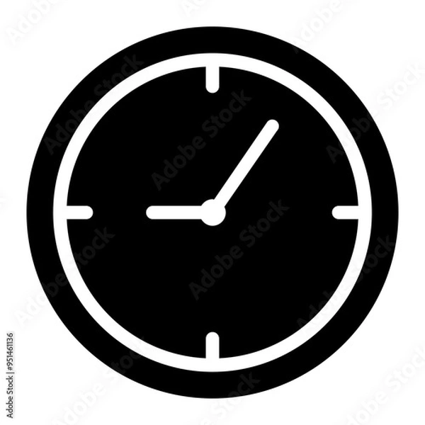 Fototapeta clock, time, wall clock, watch, classroom solid or glyph icon