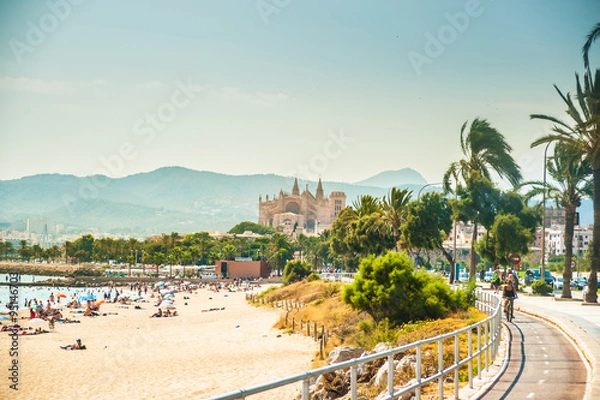 Obraz View of the beach of Palma de Mallorca