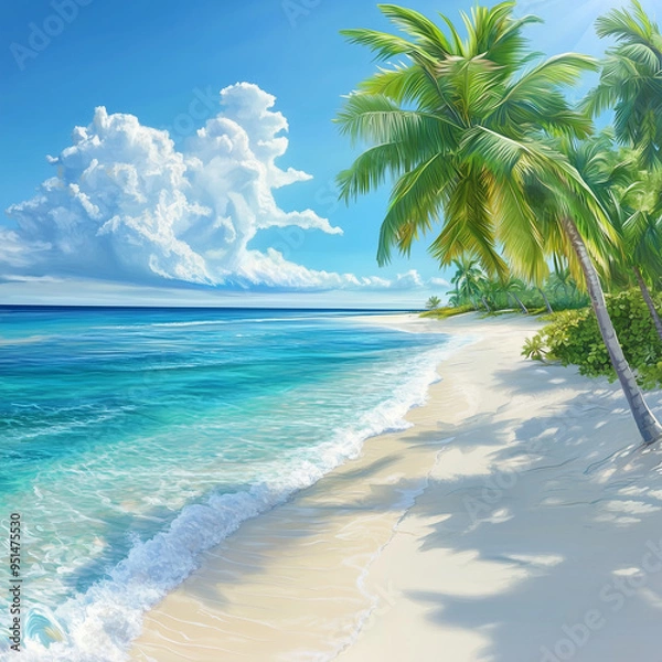 Obraz beach with palm trees