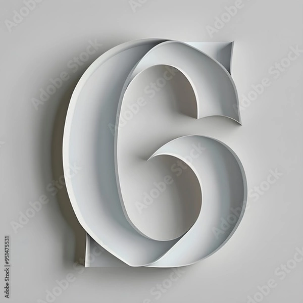 Obraz 3d white metal letter on white background,
