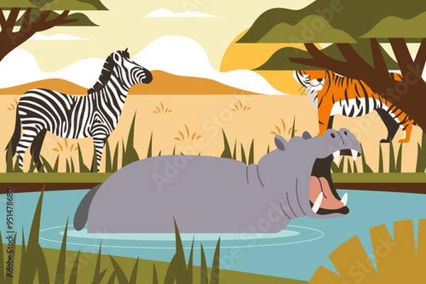 Obraz Explore Africa Illustration