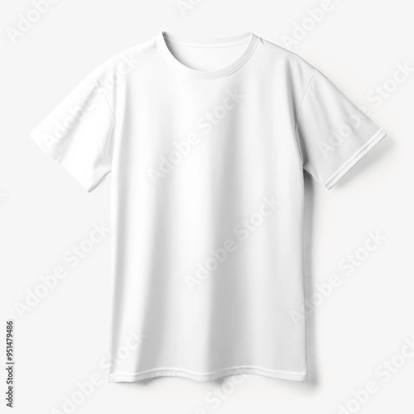 Fototapeta White simple t-shirt mockup flat lay