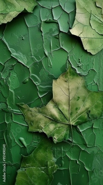 Fototapeta Leaf pattern plant rough green.