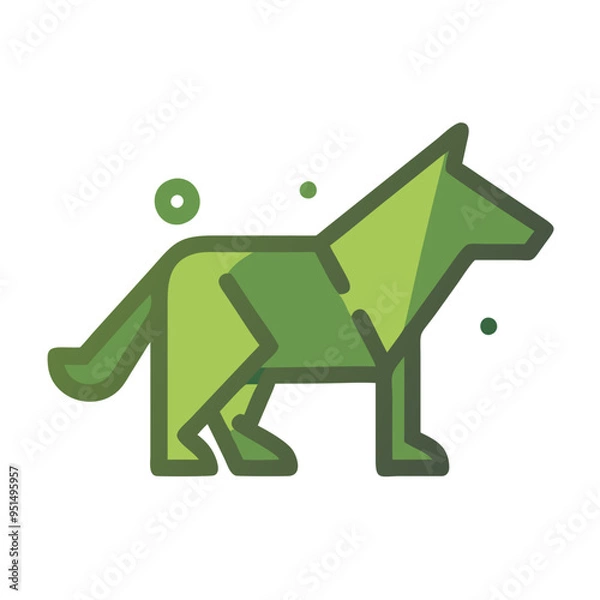 Fototapeta Geometric Wolf Illustration in - Monochromatic Vector Design