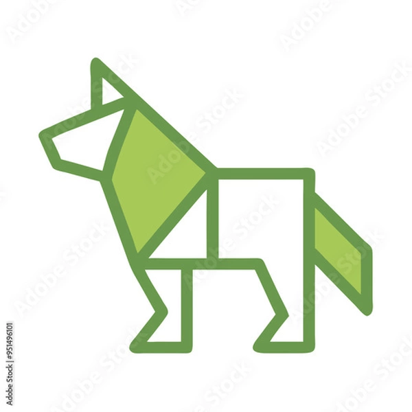 Fototapeta Geometric Wolf Illustration in - Monochromatic Vector Design