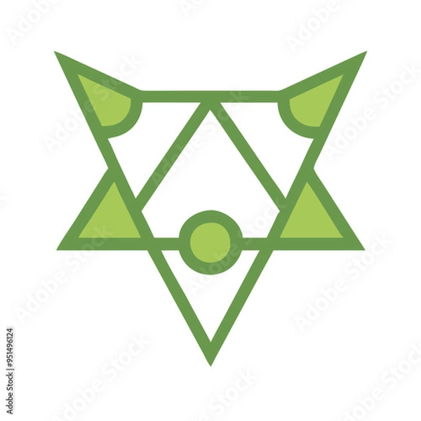 Fototapeta Geometric Wolf Illustration in - Monochromatic Vector Design