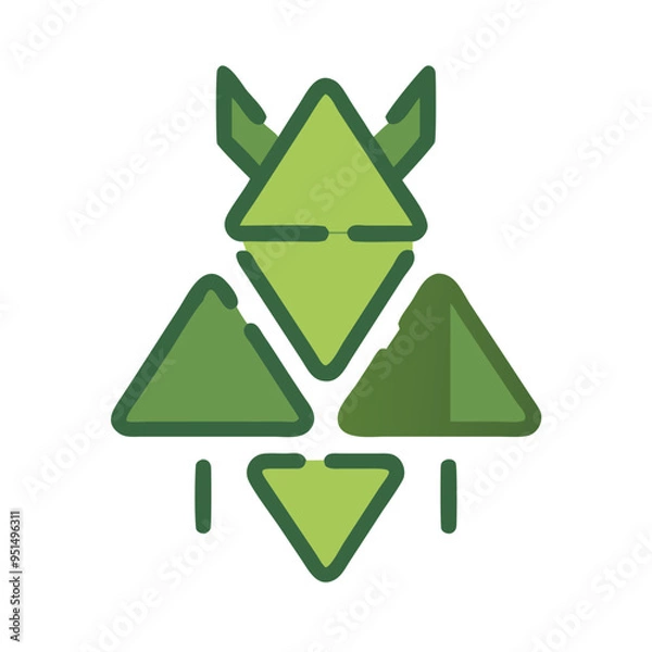 Fototapeta Geometric Wolf Illustration in - Monochromatic Vector Design