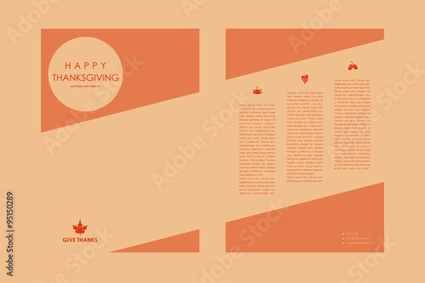 Fototapeta Set of brochure, poster design templates in autumn style