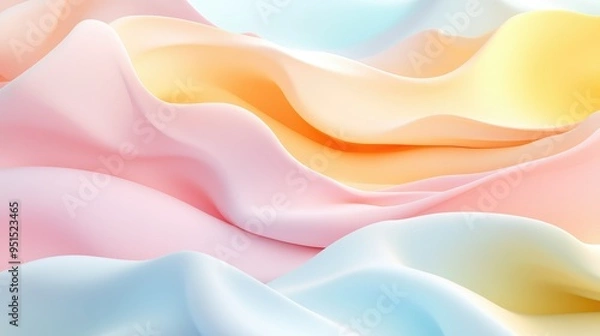 Fototapeta Abstract pastel colors 3d wave background. Abstract background in soft pastel colors
