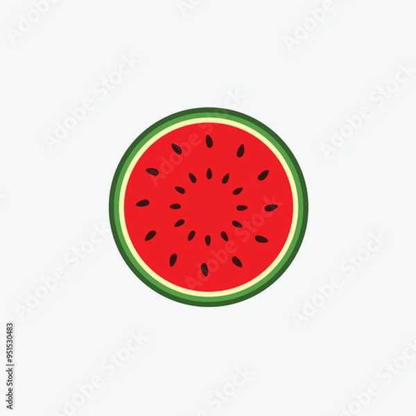 Obraz Cute Watermelon Fruit  Vector Icon Illustration Fruit Summer Icon  Vector