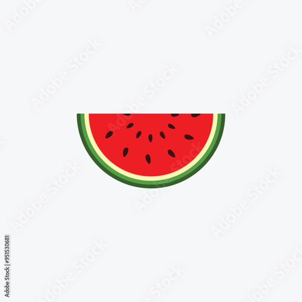Obraz Cute Watermelon Fruit  Vector Icon Illustration Fruit Summer Icon  Vector
