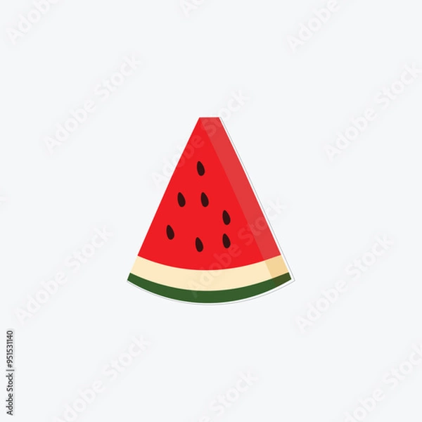 Obraz Cute Watermelon Fruit  Vector Icon Illustration Fruit Summer Icon  Vector
