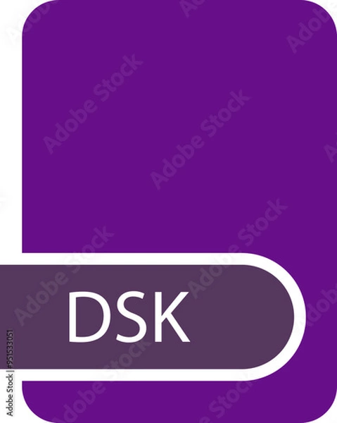 Fototapeta DSK File format icon with contour