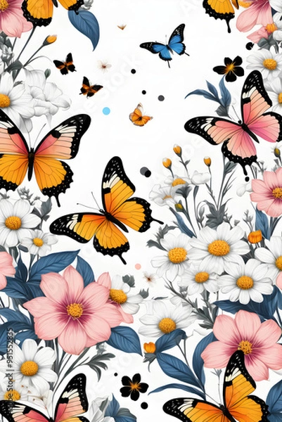 Fototapeta seamless floral pattern