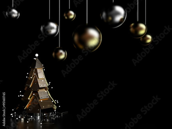 Obraz Abstract Christmas Tree, 3D