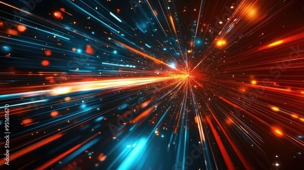 Fototapeta Future technology line background and light effect