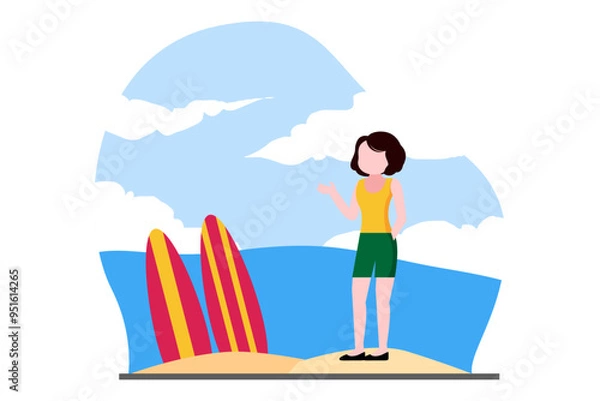 Fototapeta Weekend Activity Flat Design Illustration