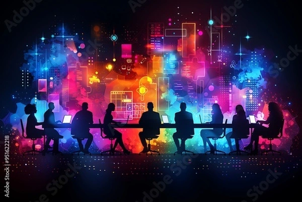Fototapeta Professional Team Collaborating in Business Meeting