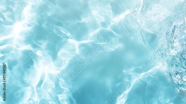 Fototapeta A serene underwater scene showcasing tranquil blue water with gentle ripples and light reflections for a calming ambiance.