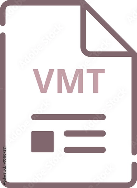 Fototapeta VMT File icon minimal outline with symbols