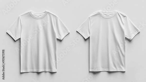 Fototapeta White plain blank t-shirt mockup isolated on transparent background, place your design or logo on it. AI generated.