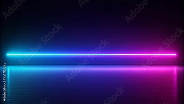 Fototapeta Dynamic neon light beam in radiant ultraviolet RGB color on sleek dark background