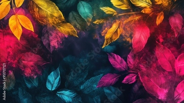 Obraz Vibrant leafy abstract in captivating
