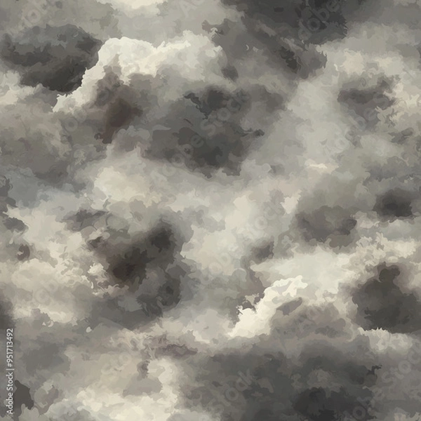 Obraz アニメ風の夏の昼の乱層雲（あまぐも/らんそううん）風パターン