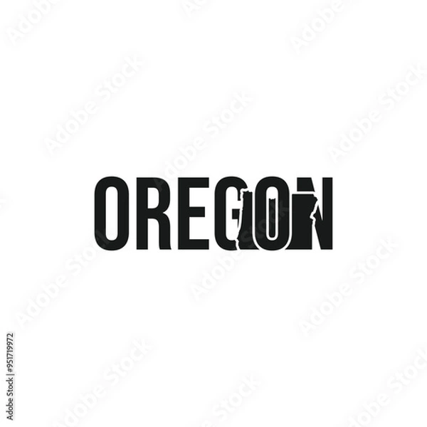 Fototapeta oregon state symbol, map icon with vector silhouette