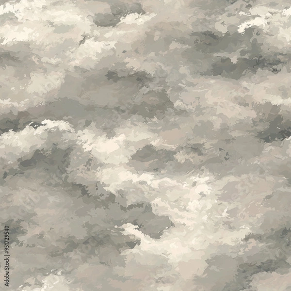 Fototapeta アニメ風の秋の昼の層雲（きりぐも/そううん）風パターン