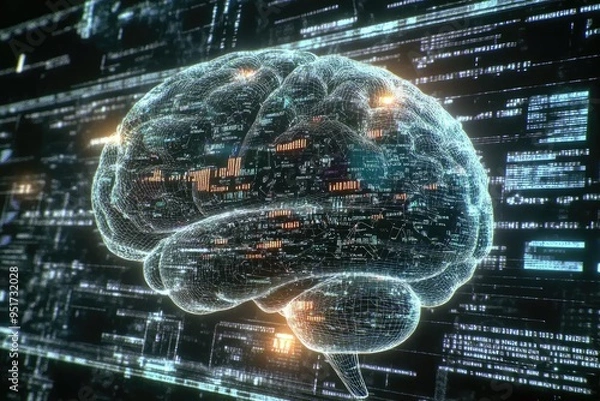 Fototapeta Futuristic Brain Interface Technology