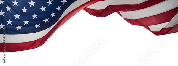 Obraz american flag on white background
