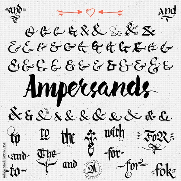Fototapeta Ampersands Hand Drawn and catchwords