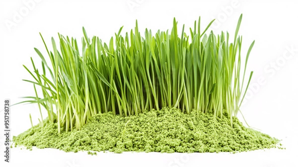 Obraz Fresh Green Grass Sprouting from Powdered Soil