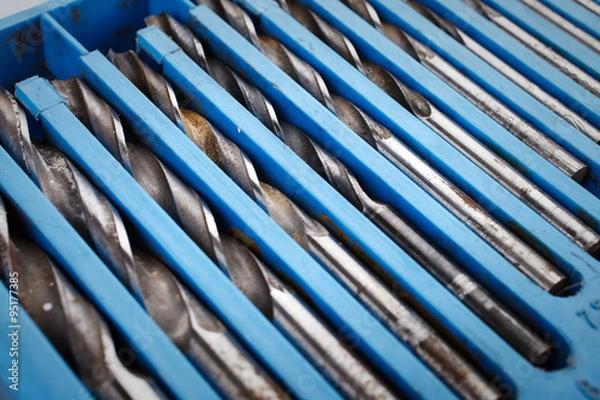 Fototapeta Drill bit set in box