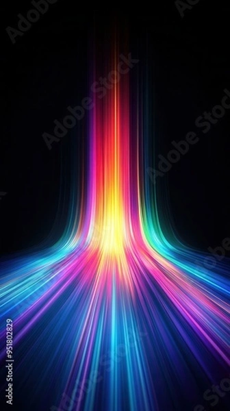 Obraz Abstract light speed effect on black background.