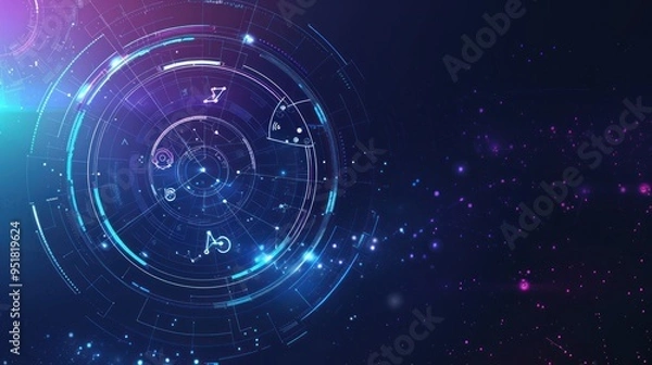 Fototapeta Abstract Digital Interface with Glowing Elements